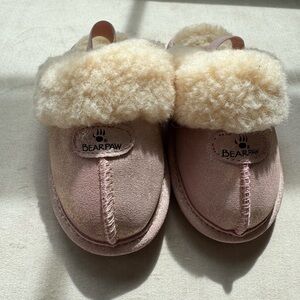 Bearpaw Pink Sparkle slippers girls size 11